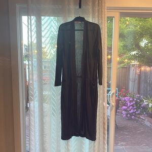 Zara army green Long Sheer Cardigan